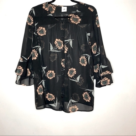 CAbi La Di Da Floral Sheer Blouse - Picture 2 of 5